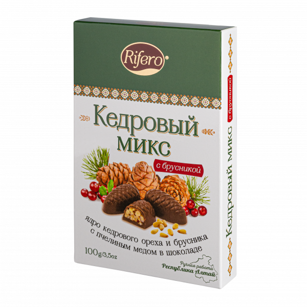 №1 Риф и ко Конфеты "Кедровый микс БРУСНИКА" 100г    в Сертолове