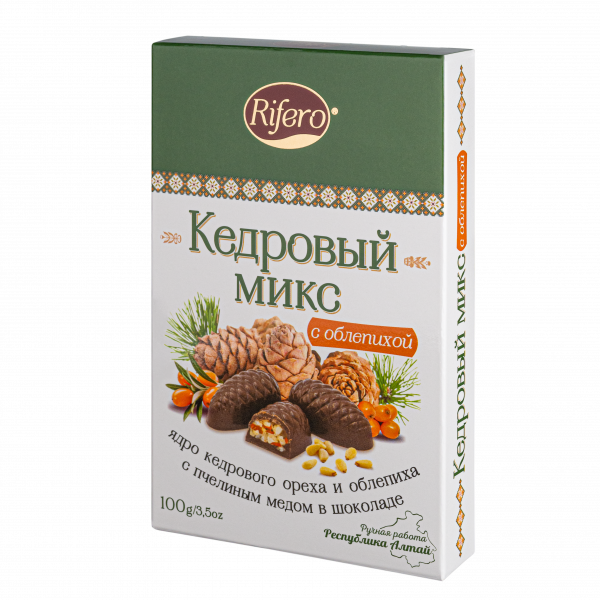 №1 Риф и ко Конфеты "Кедровый микс ОБЛЕПИХА" 100г      в Сертолове