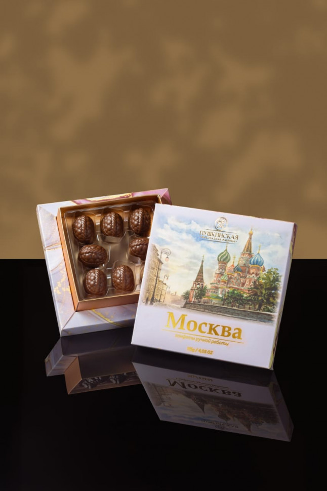  Пушкинская фабрика Конфеты Фундук-Малина (Москва), 115г(розовая коробка) в Сертолове