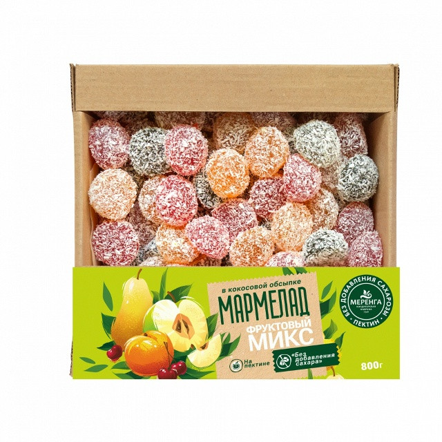  Меренга Мармелад в кокосовой обсыпке Фруктовый микс , 800г     в Сертолове