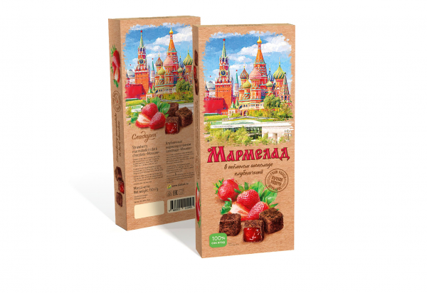 №2 Сладарт Мармелад Клубничный в темном шоколаде, 150г  в Сертолове