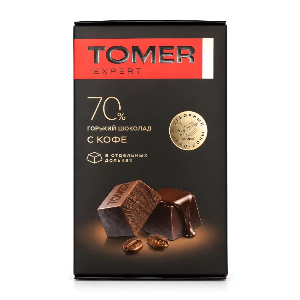  Фабрика Томер  Горький (70%) шоколад с КОФЕ, 90г  в Сертолове